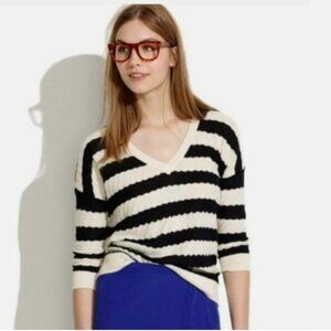 Madewell Lakeview‎ Black & White Striped Knit Sweater Top Size S
